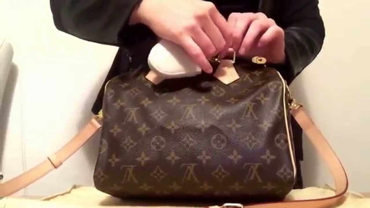 Auth Louis Vuitton speedy 25 bandoulier 2015 what I carry in my bag