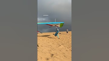 My first time launching the big dune (Lake Court) at Marina Beach 😍 #hanggliding