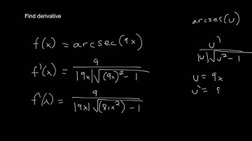 derivative of arcsec(9x)