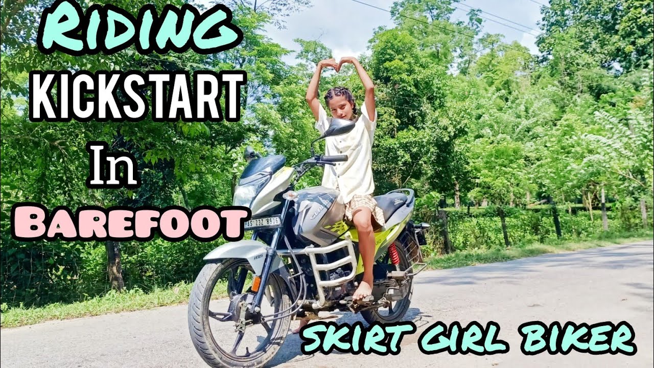 Bare Foot Riders My Barefoot Bike Riding || Kick start Bike Without Shoe - YouTube