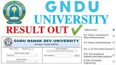 GNDU University Result Declared ✔️ || Gndu Odd Semester Exams Result || Gndu Result 2023