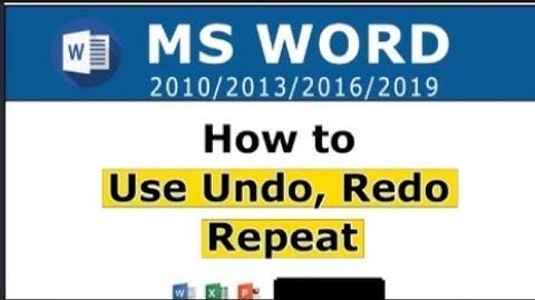 Undo and Redo in MS WORD | itskills.p