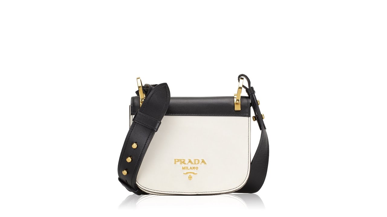 Prada Pionniere Leather Crossbody Bag In Black