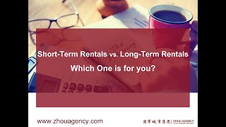 Short-Term Rentals vs. Long-Term Rentals, Which One is for you?