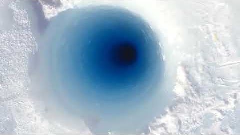 The strange sound a block of ice makes when it hits the bottom of a 90meter borehole in an Antarctic