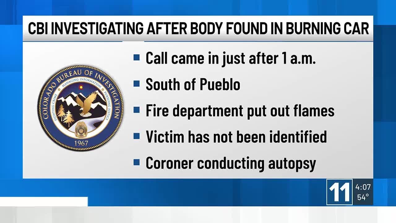 CBI investigating after body found in burning car south of Pueblo - YouTube