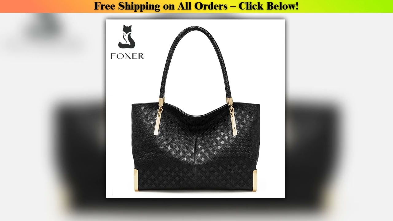 FOXER Brand Genuine Leather Handbag Winter Women Original Design Shoulder Bag Luxury Tote Large