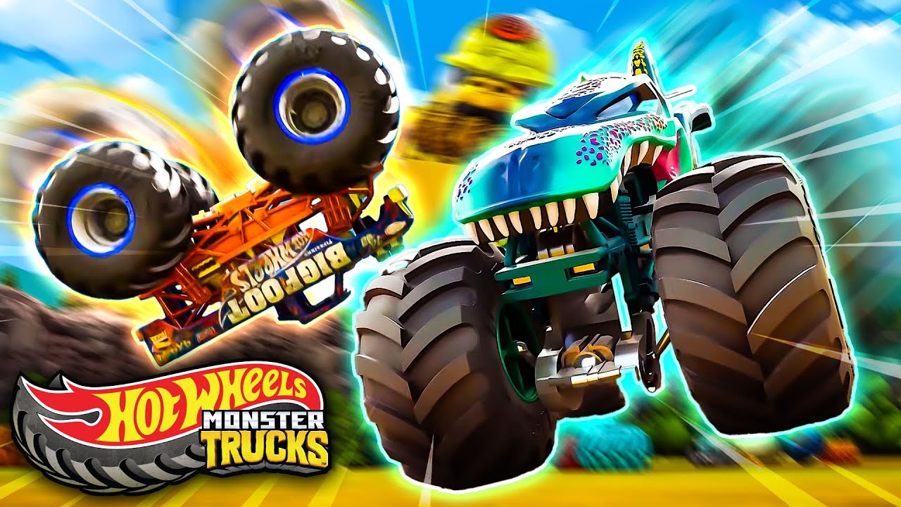 Τα Hot Wheels Monster Trucks αντιμετωπίζουν τη διαδρομή εμποδίων του Mega Wrex!