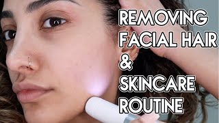 HOW I REMOVE FACIAL HAIR &amp; MORNING SKINCARE ROUTINE | AnchalMUA AD​