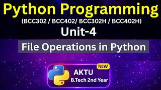 U4L2 File Operations in Python in Hindi | Open Read Write Close | AKTU B.Tech 2nd Year | Unit-4