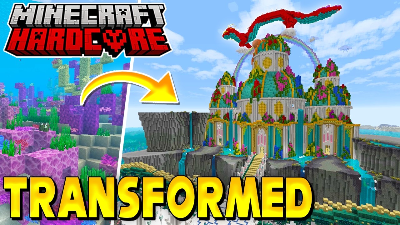 I Built a Giant Ocean Palace in my Hardcore Minecraft Forever