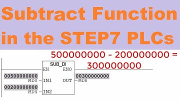 Siemens PLC-- Subtract Function in the STEP7 Software.