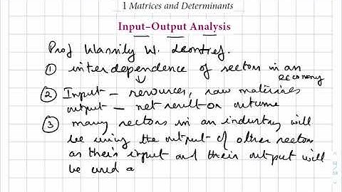 Input Output Analysis XI BM