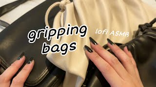 LOFI ASMR | looking through leather bags + squeaky gripping! | -no talking-