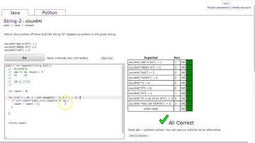 Codingbat - countHi (Java)