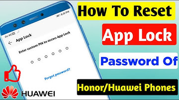 How To Reset App Lock Password In Honor/Huawei Phones || Huawei y7 prime ka applock Reset keasy krey