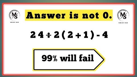 24 ÷ 2(2+1)-4 , Answer is not 0. Many people failed.Can you solve?#olympiad #mathchallenge #algebra 