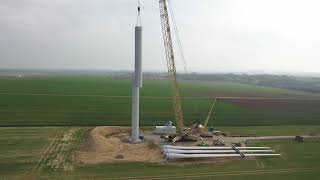 montage d&#39;un fut éolien