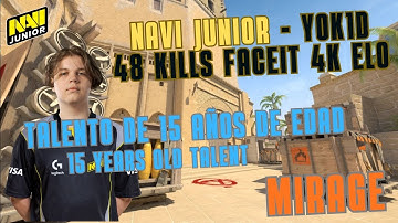 NAVI JUNIOR - yok1d / 48 kills  (Mirage)  FACEIT 4K ELO #cs2 #yok1d #navi
