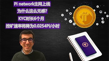 Pi network主网上线，为什么这么无感？ KYC时长6个月，Pi挖矿速率将降为0.0254Pi/小时