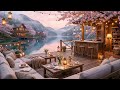 Cozy Spring at Lakeside Cafe 🌧️ Peaceful Jazz Music for Relax & Deep Focus ☕