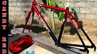 Color: Candy Red | How to paint a bike professionally | DIY repaint TUTORIAL