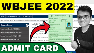 WBJEE 2022 ADMIT CARD | Exam Centre | How to Download WBJEE 2022 Admit Card