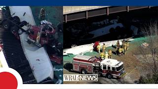 Tractor-trailer falls off bridge on I-87 ramp near I-440 traffic rerouted