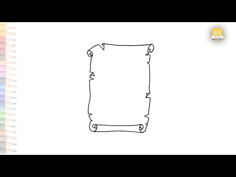 Antique parchment paper scroll drawing | Outline sketches easy | How to draw parchment paper scroll