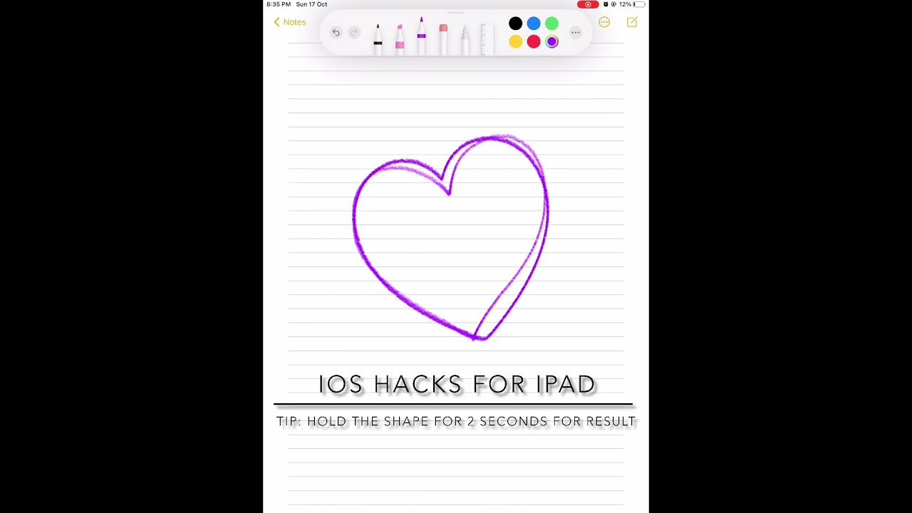 How to make perfect shapes on Apple notes @IOS hacks by pearl
