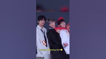 When taehyung 🐻 jealous 😨🔥 is overloaded for jinkook 🐰🐹 #bts #jimin #jin #shorts