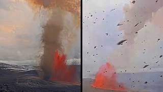 Volcanic Whirlwind Slams Camera With Flying Tephra At Kilauea Volcano, Hawaii Jun 14, 2026