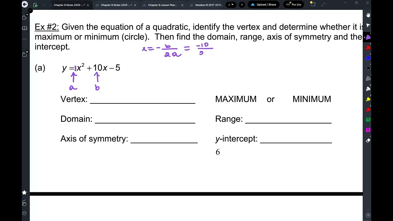 Algebra 1 Lesson 9.1 Part 2
