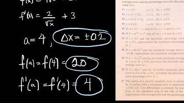 Percent Error Using Differentials