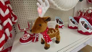ANIMATED CHRISTMAS DANCING REINDEER SINGS "DECK THE HALLS" WITH LED LIGHT AND SHAKES TAIL & HEAD