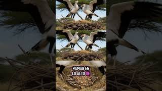 El pájaro secretario es un ave africana conocida por sus largas patas #PajaroSecretario 🦅✨