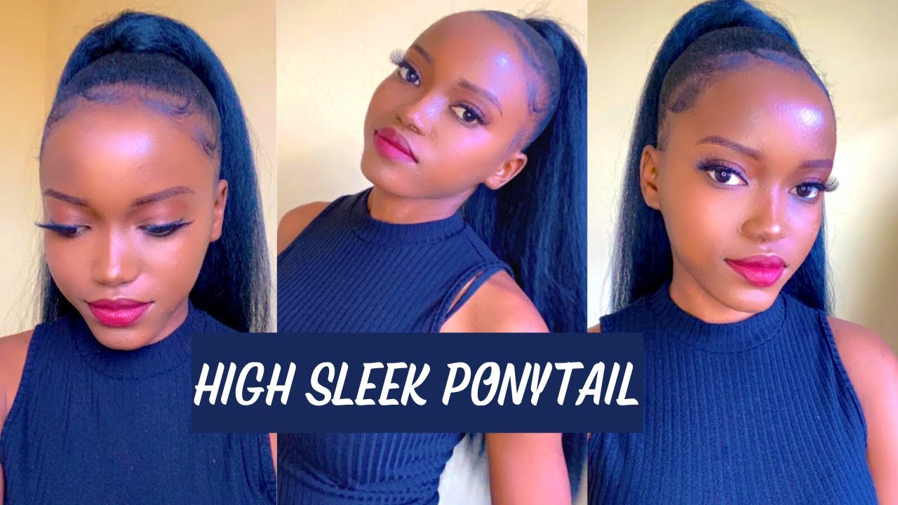 How to Sleek ponytail on natural hair using hair wax Tutorial YouTube