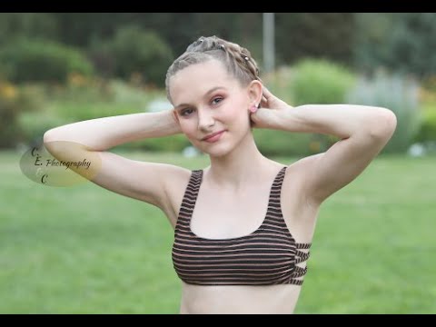 14 year old Drew, Teen Model/Dancer. Brown Stripe Bikini Shoot:  Video #3