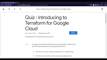 Quiz : Introduction to Terraform for Google Cloud | GCCP #quiz