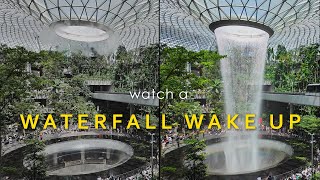 a waterfall wakes up【travel montage】• Jewel Changi Airport 🇸🇬