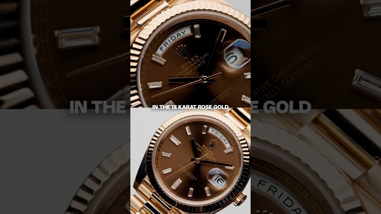 Rolex President Day-Date 40 Rose Gold Chocolate Diamond Watch 228235 | SwissWatchExpo