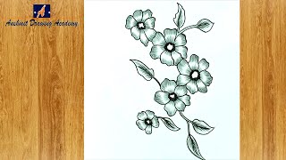Flowers Drawing| pencil sketch | easy and step by step Drawing.