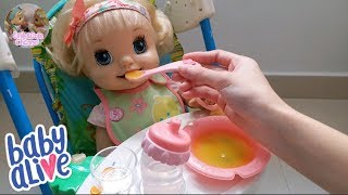 Feeding Baby Alive 2007 Learns To Potty Doll Caylee Banana Apple Doll Food With New BA Feeding Set😋