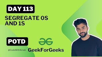 #113 Segregate 0s and 1s   GeekForGeeks POTD