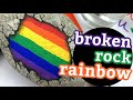 How to Paint a Broken Rock Rainbow || Step by Step Rock Painting Tutorial || Rock Painting 101