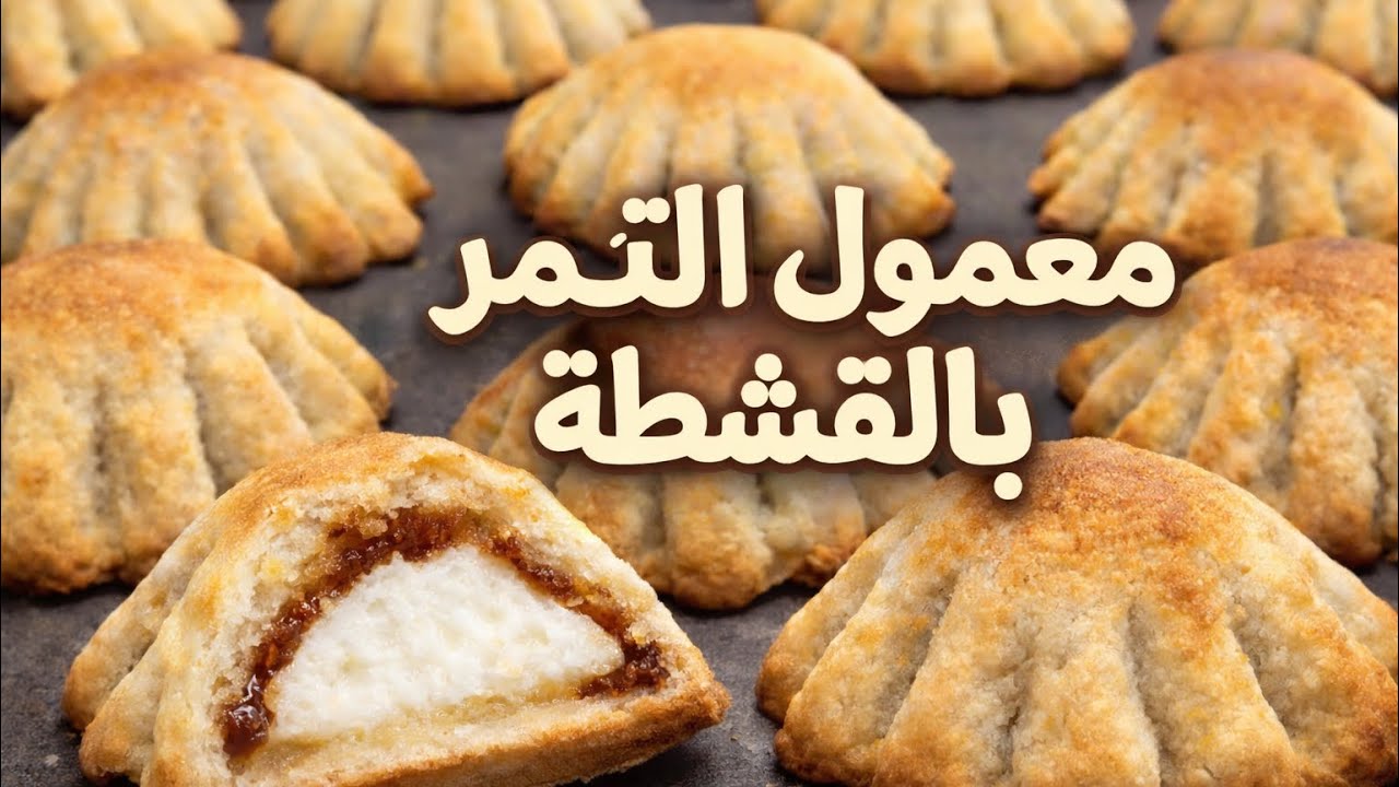 معمول التمر بالقشطة شي خيالي باحترافية عالية