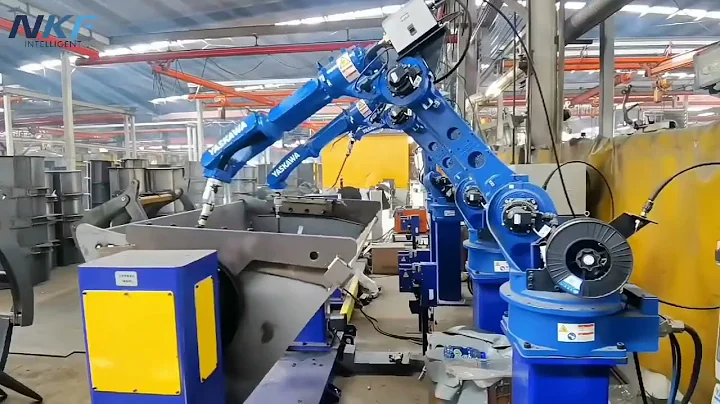 Our designed and produced multiple single axis positioners, equipped with multiple Yaskawa robots.