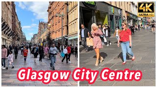 Glasgow City Center Walkthrough 2022 | Argyle Street And Buchanan Street 4K Simple Walk