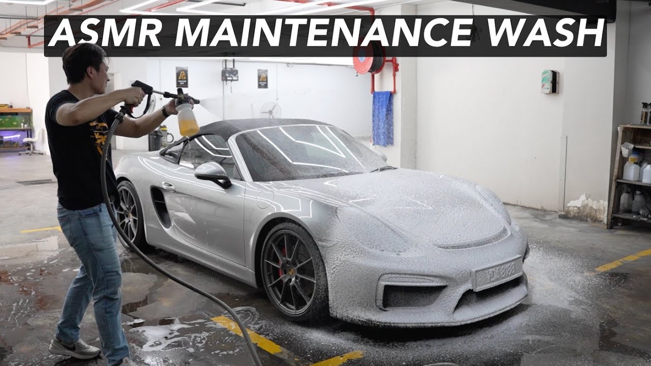 Weekly Maintenance Wash Porsche Boxster Spyder [ASMR Video] featuring