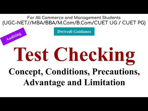 Test Checking in auditing, test checking conditions, Test Checking precautions, advantages, Auditing thumbnail